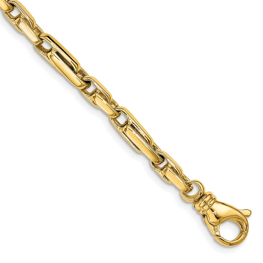 14k 5mm Hand-polished Fancy Link Chain