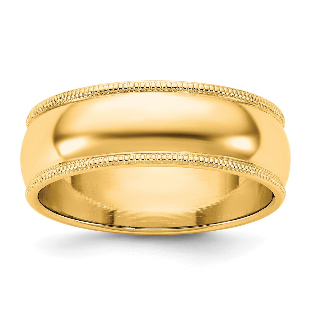 14KY 6.5mm Milgrain Half Round Band