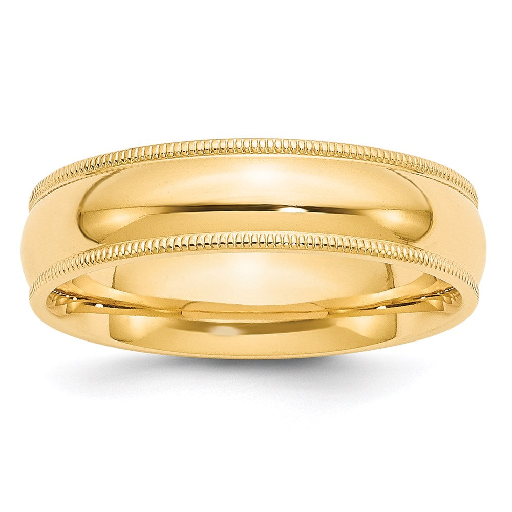 14KY 6mm Milgrain Comfort Fit Band