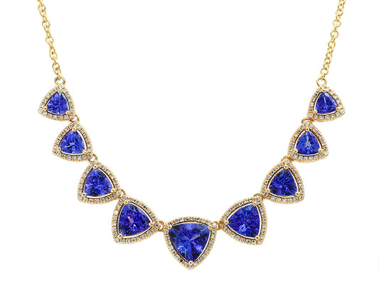 EFFY 14K YELLOW GOLD DIAMOND,TANZANITE NECKLACE