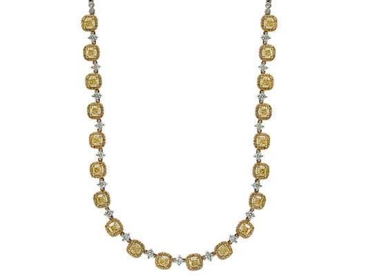 EFFY 14K WHITE and YELLOW GOLD DIAMOND,NATURAL YELLOW DIAMOND NECKLACE