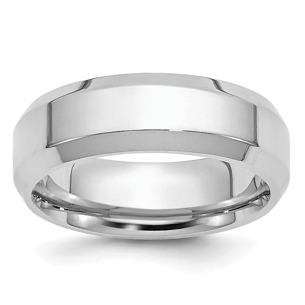 Platinum 6mm Polished Beveled Edge Size 10 Wedding Band