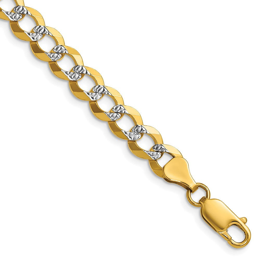 14k 7.2mm Lightweight Pavé Flat Cuban Chain