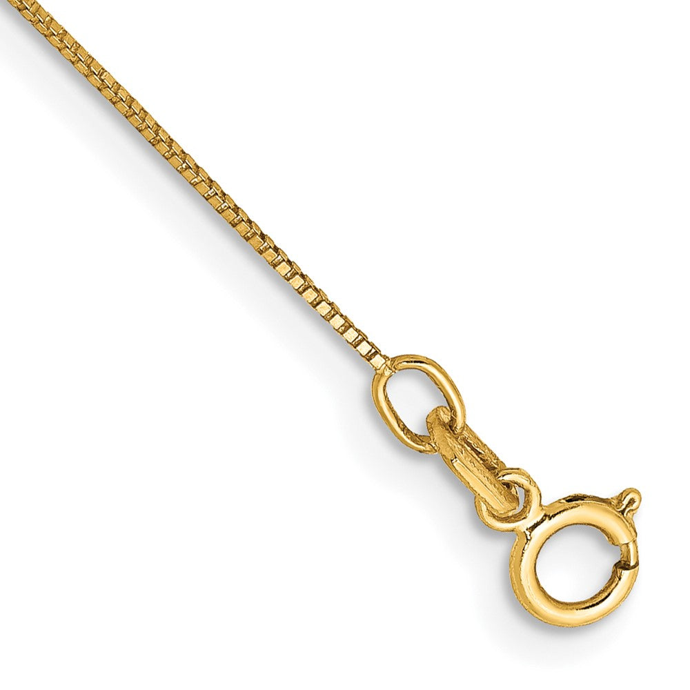 14k .5mm Box with Spring Ring Clasp Chain Anklet
