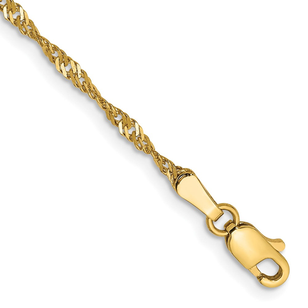 14k 1.70mm Singapore Chain Anklet