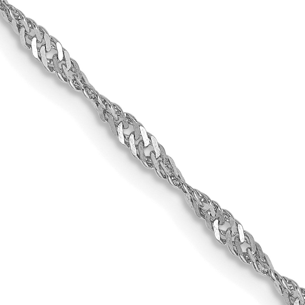 14k White Gold 1.7mm Singapore Chain Anklet