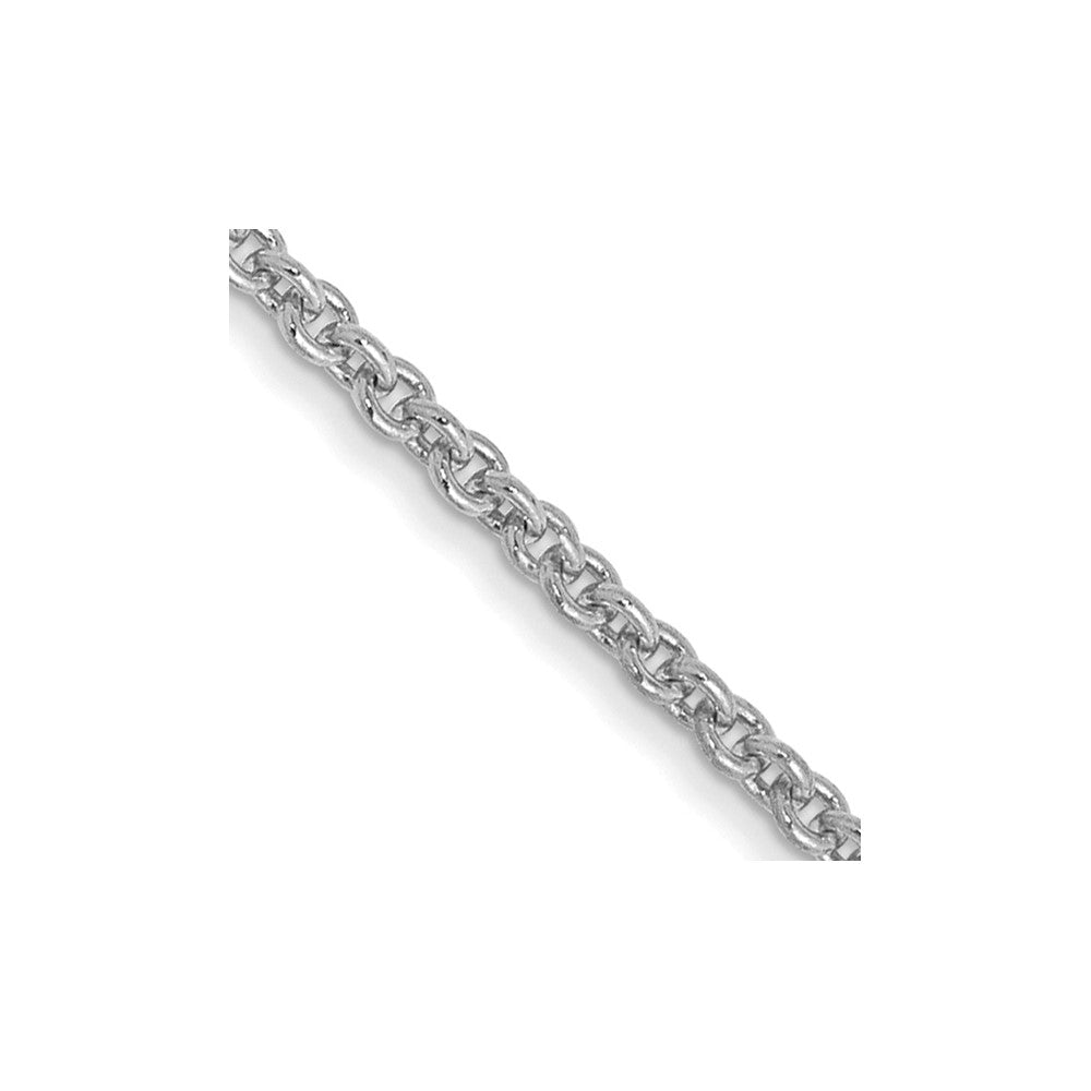 14k White Gold 1.4mm Solid Polished Cable Chain Anklet
