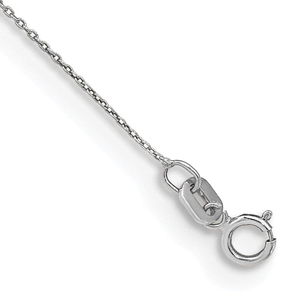 14k White Gold .75mm Round Open Link Cable Chain Anklet