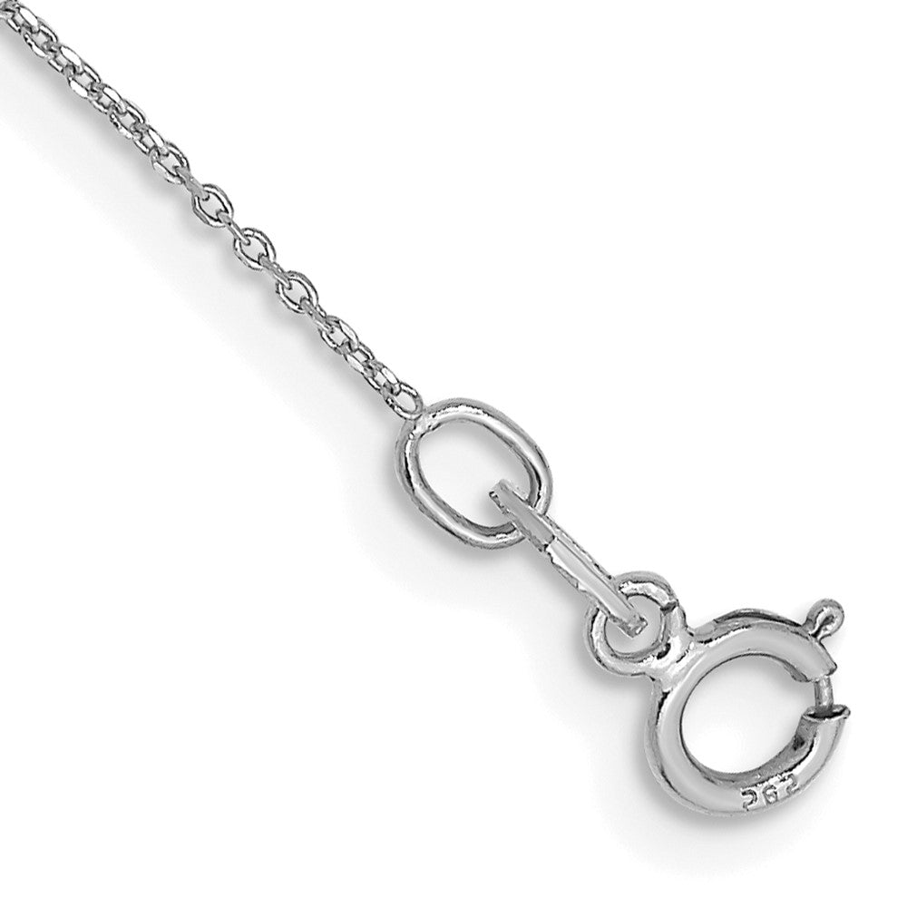 14k White Gold .6mm D/C Round Open Link Cable Chain Anklet