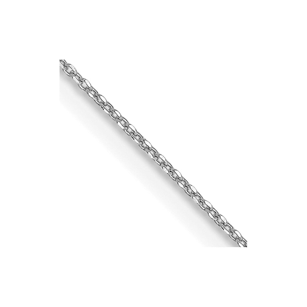 14k White Gold .6mm D/C Round Open Link Cable Chain Anklet
