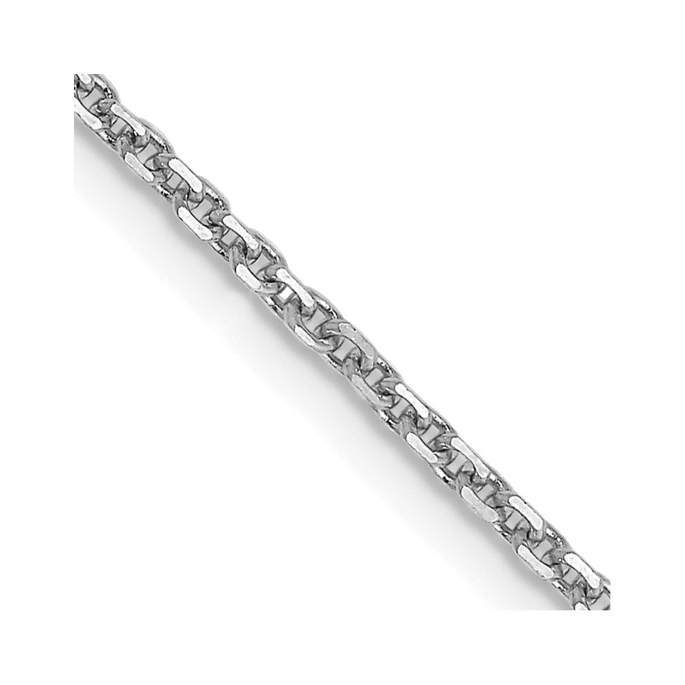 14k White Gold 1.45mm D/C Cable Chain Anklet