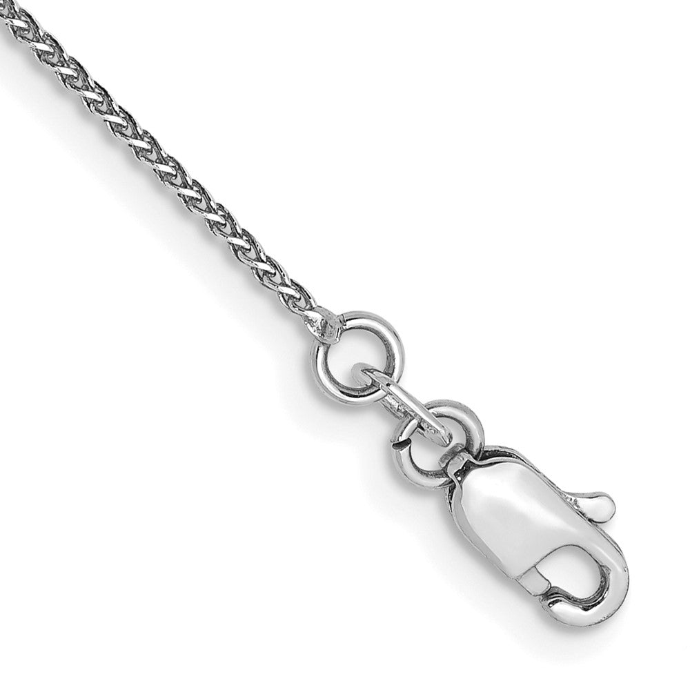 14k White Gold 1.05mm Spiga Diamond-cut Pendant Chain Anklet