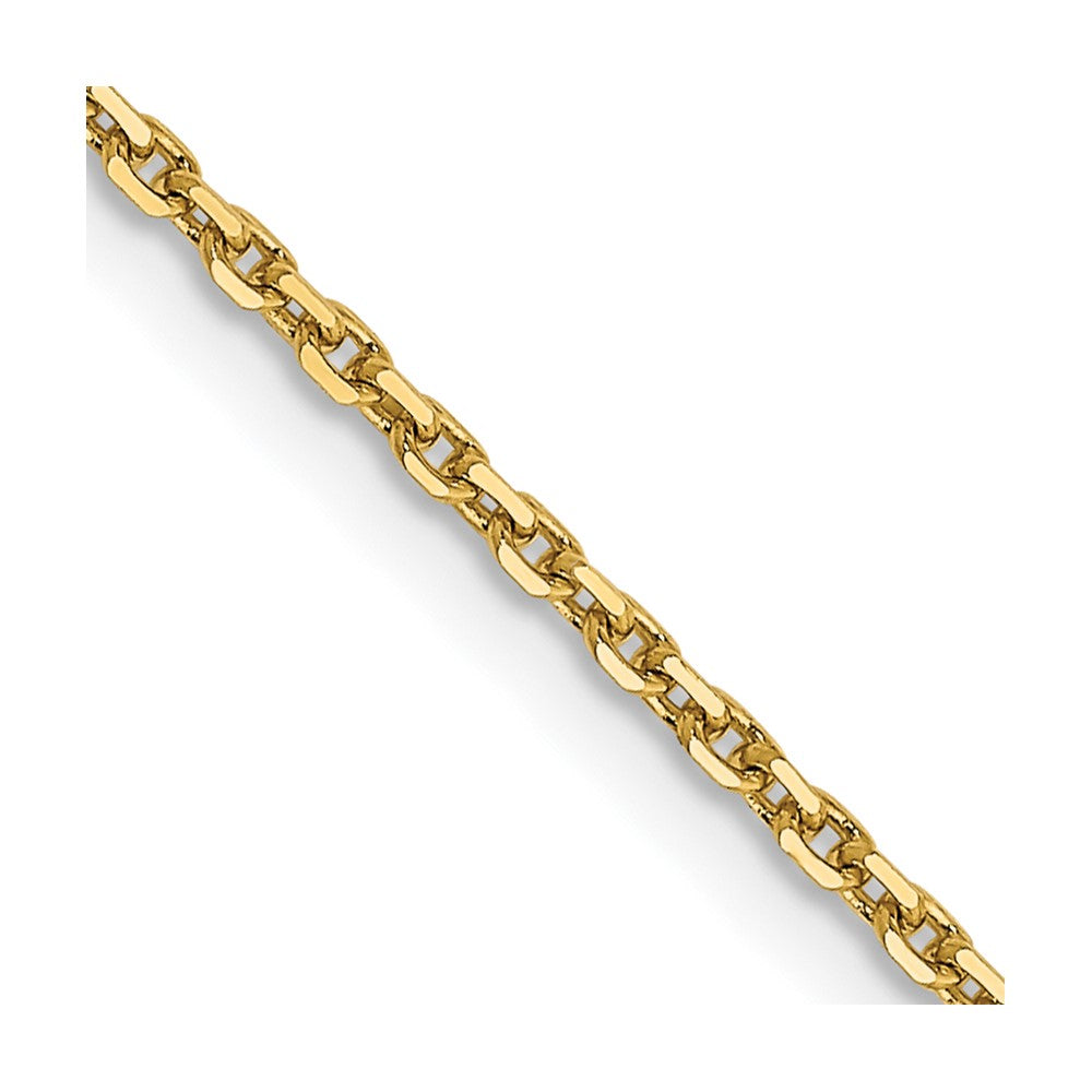 14k 1.4mm D/C Round Open Link Cable Chain Anklet