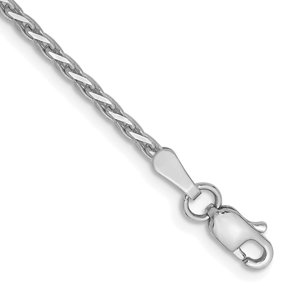 14k White Gold 1.6mm D/C Parisian Wheat Chain Anklet