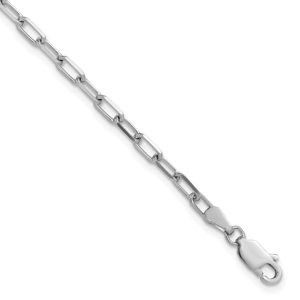 14k White Gold 3.0mm Solid Beveled Paperclip Chain