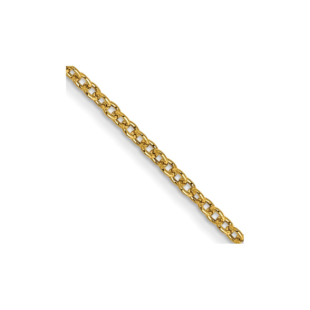 14k 1mm Round Open Link Cable Chain Anklet