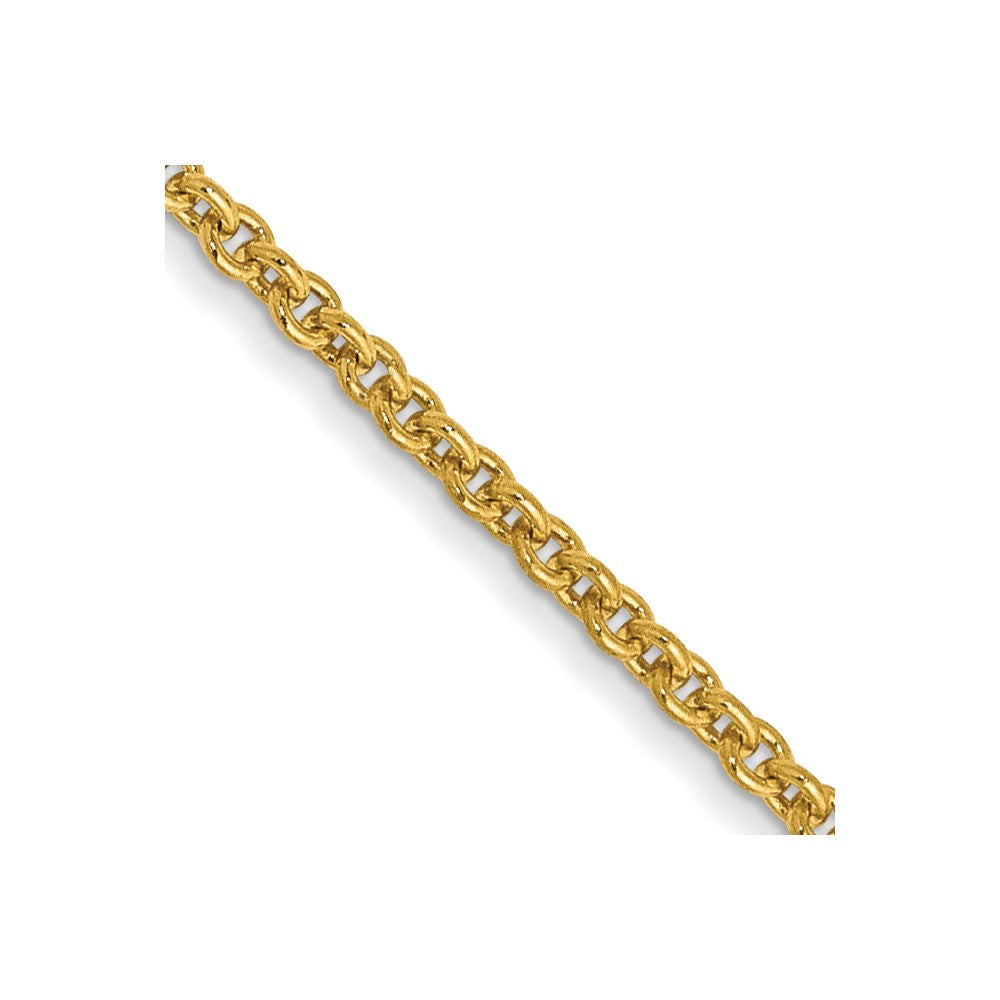 14k 1.4mm Round Open Link Cable Chain Anklet