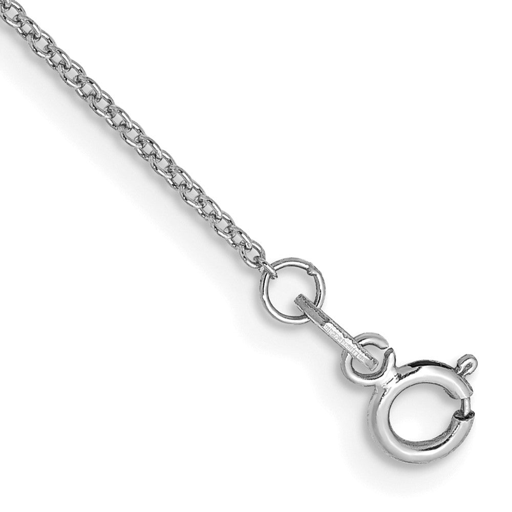 14k White Gold .9mm Cable with Spring Ring Clasp Chain Anklet