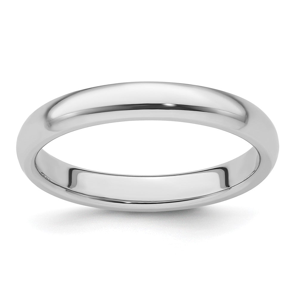 Platinum 3mm Half-Round Comfort Fit Lightweight Band