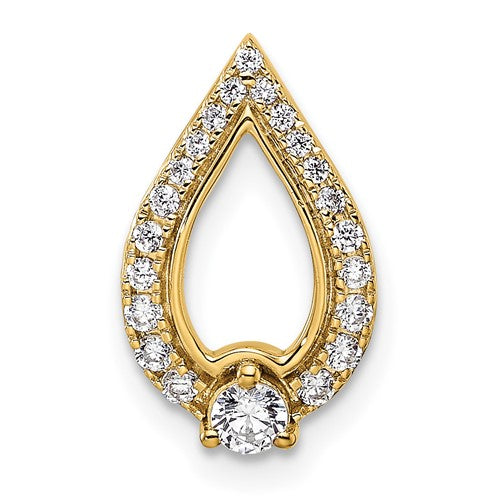 14k White Gold By-Pass (Holds 3/4 carat (5.8mm) Round Center) 1/3 carat Diamond Semi-mount Engagement Ring