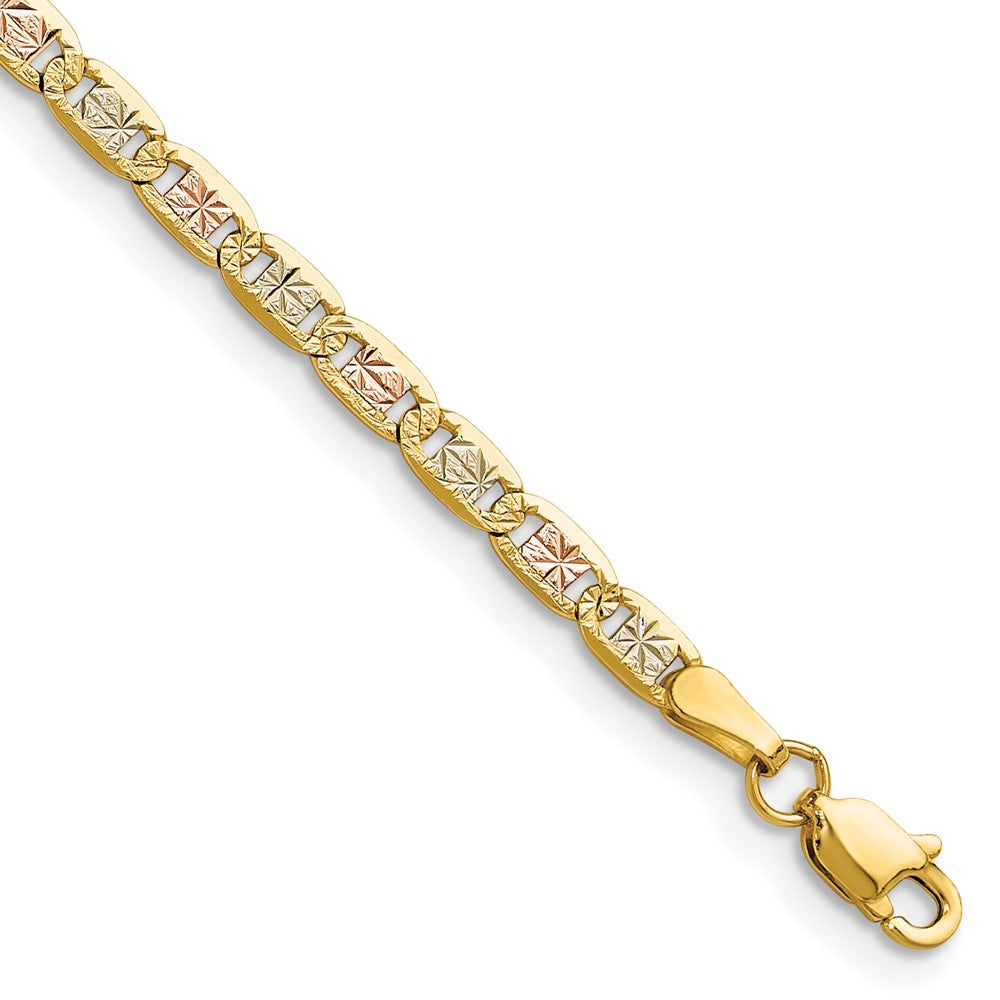 14k 3.2mm Tri-color Gold Pavé Valentino Chain