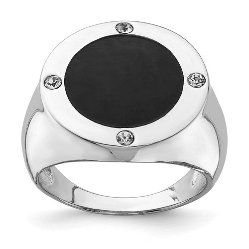 Sterling Silver 9x19mm Closed Back Signet Ring