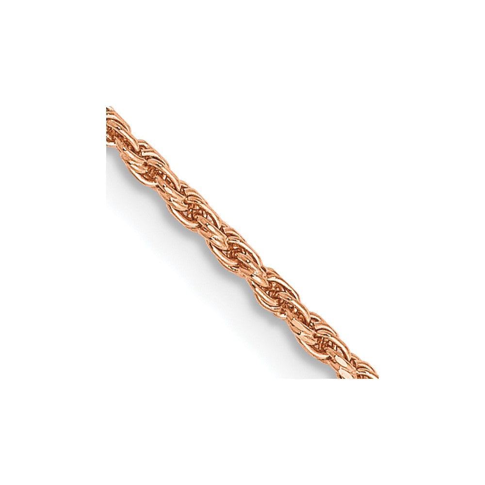 14k Rose Gold 1.5mm D/C Machine-made Rope Chain Anklet