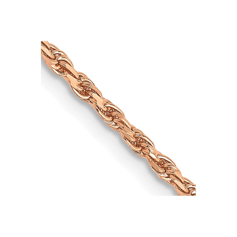 14k Rose Gold 1.8mm D/C Machine-made Rope Chain Anklet