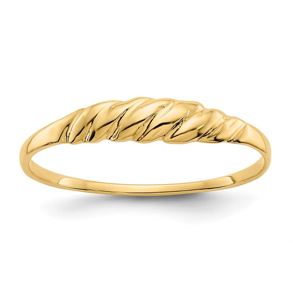 14K Ridged Dome Ring