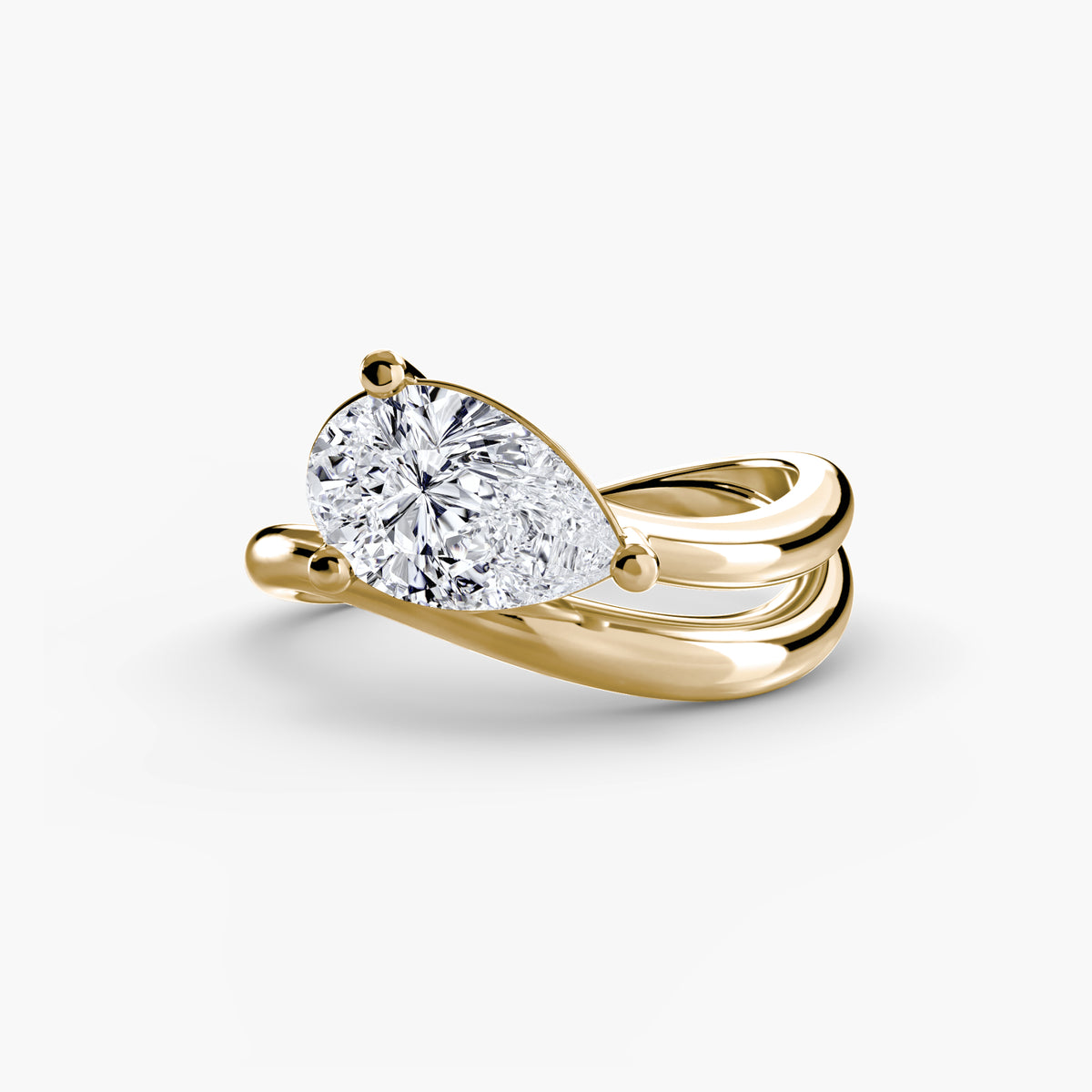 Ring Setting - 18K Rose Gold (Pear)
