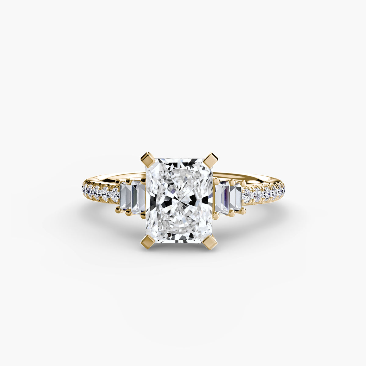 Ring Setting - 18K Yellow Gold (Asscher)