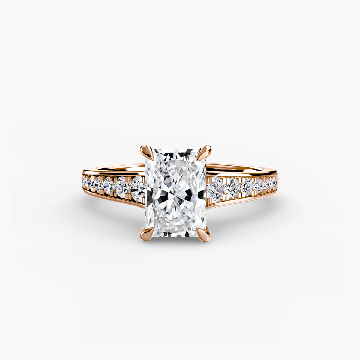 Ring Setting - 18K Rose Gold (Asscher)