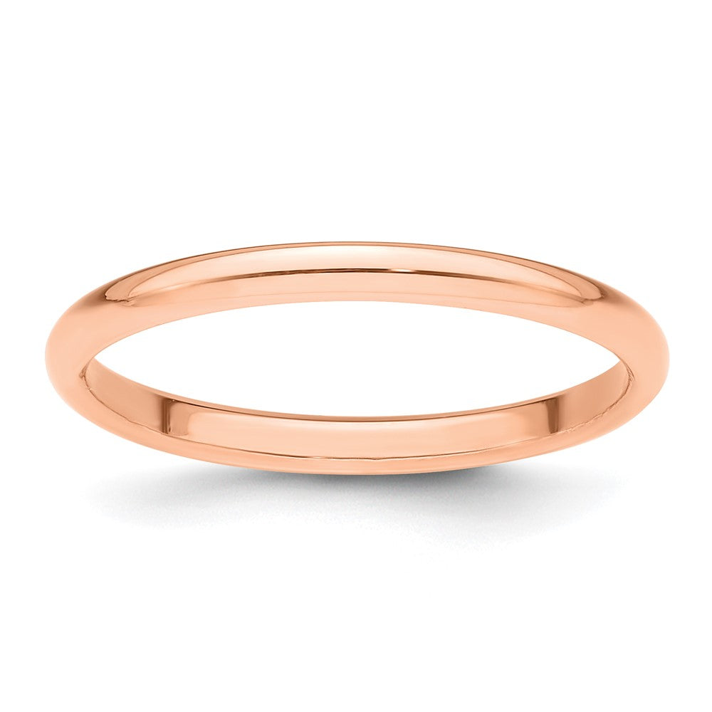 14k Rose Gold 2mm Half Round Band