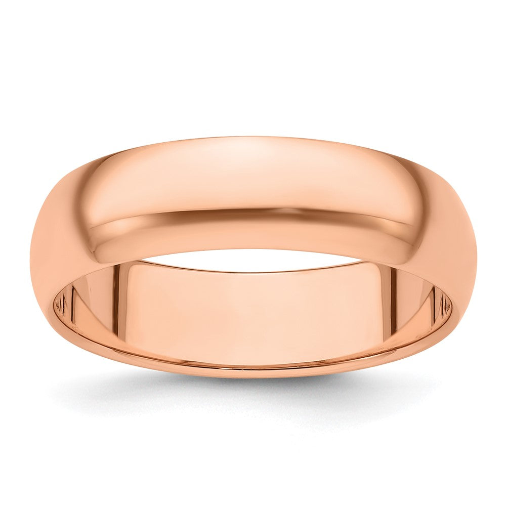 14k Rose Gold 6mm Half Round Band