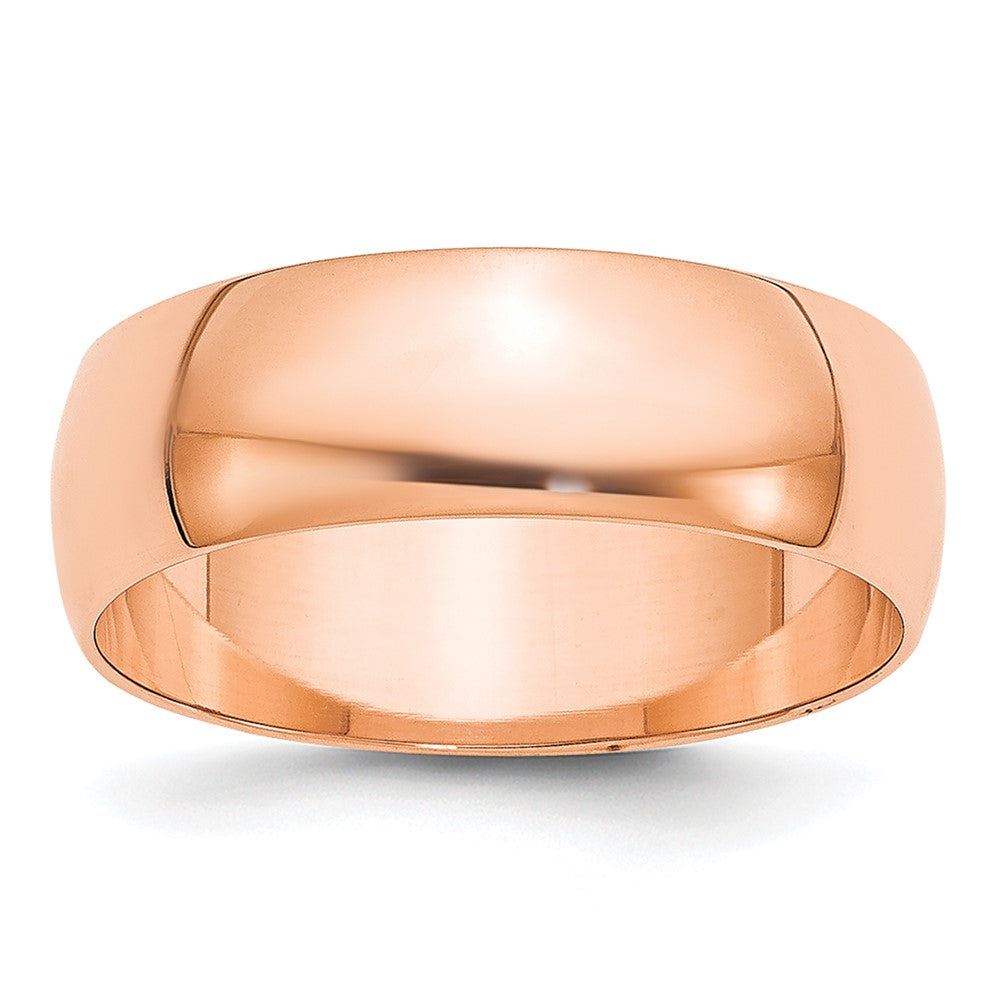 14k Rose Gold 6mm LTW Half Round Band