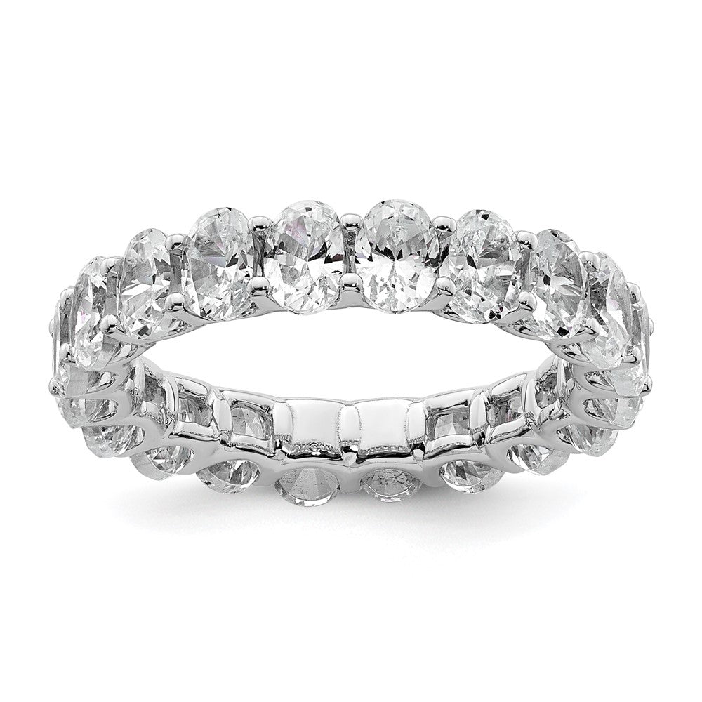 14k 4 carat Lab Grown Diamond VS/SI+ G+ Oval Complete Eternity Band