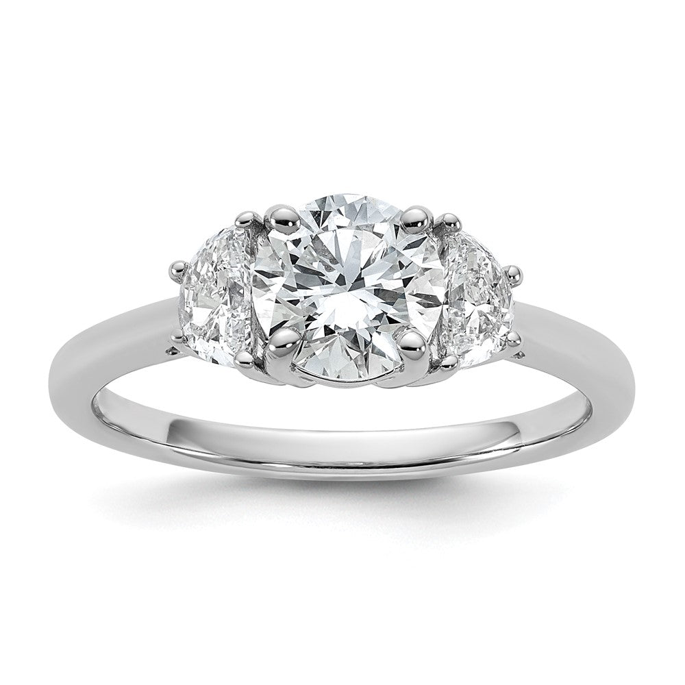 14kw 1 3/8ct Cert Lab Grown Diamond VS/SI+ G+ Round Comp 3 Stone Eng Ring