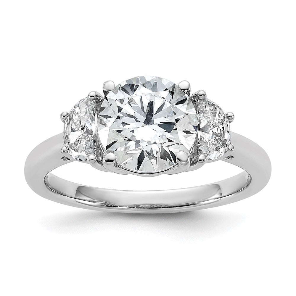 14kw 2 1/2ct Cert Lab Grown Diamond VS/SI+ G+ Round Comp 3 Stone Eng Ring