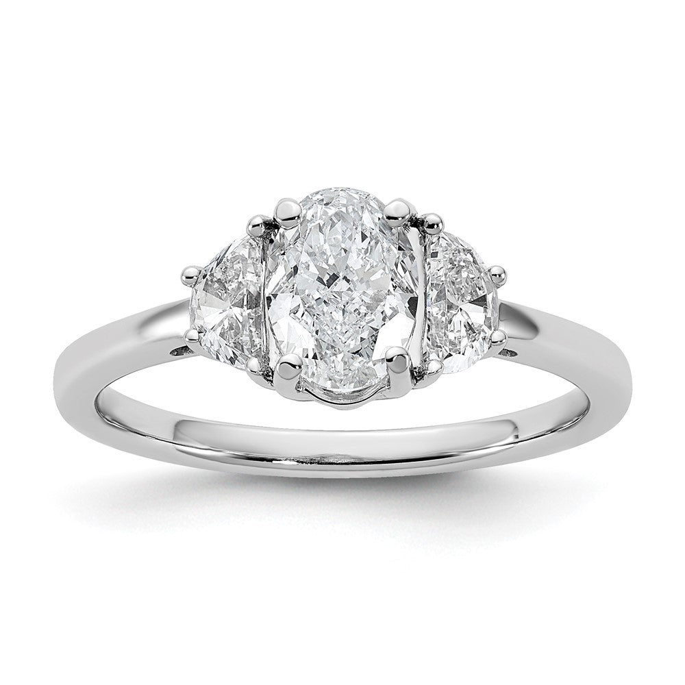 14kw 1 3/8ct Cert Lab Grown Dia VS/SI+ G+ Comp Oval&1/2 Moon Eng Ring