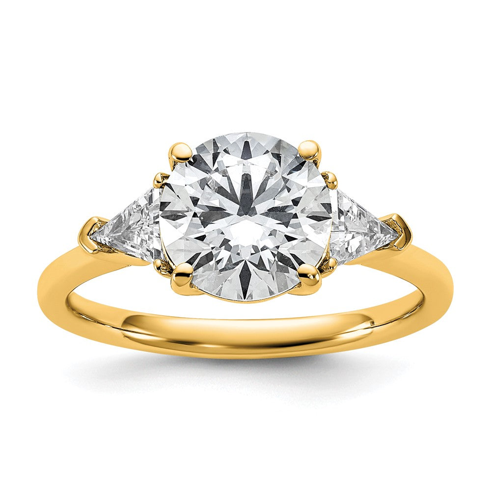 14k 2 1/2ct Cert Lab Grown Diamond VS+ F+ Complete 3 Stone Eng Ring