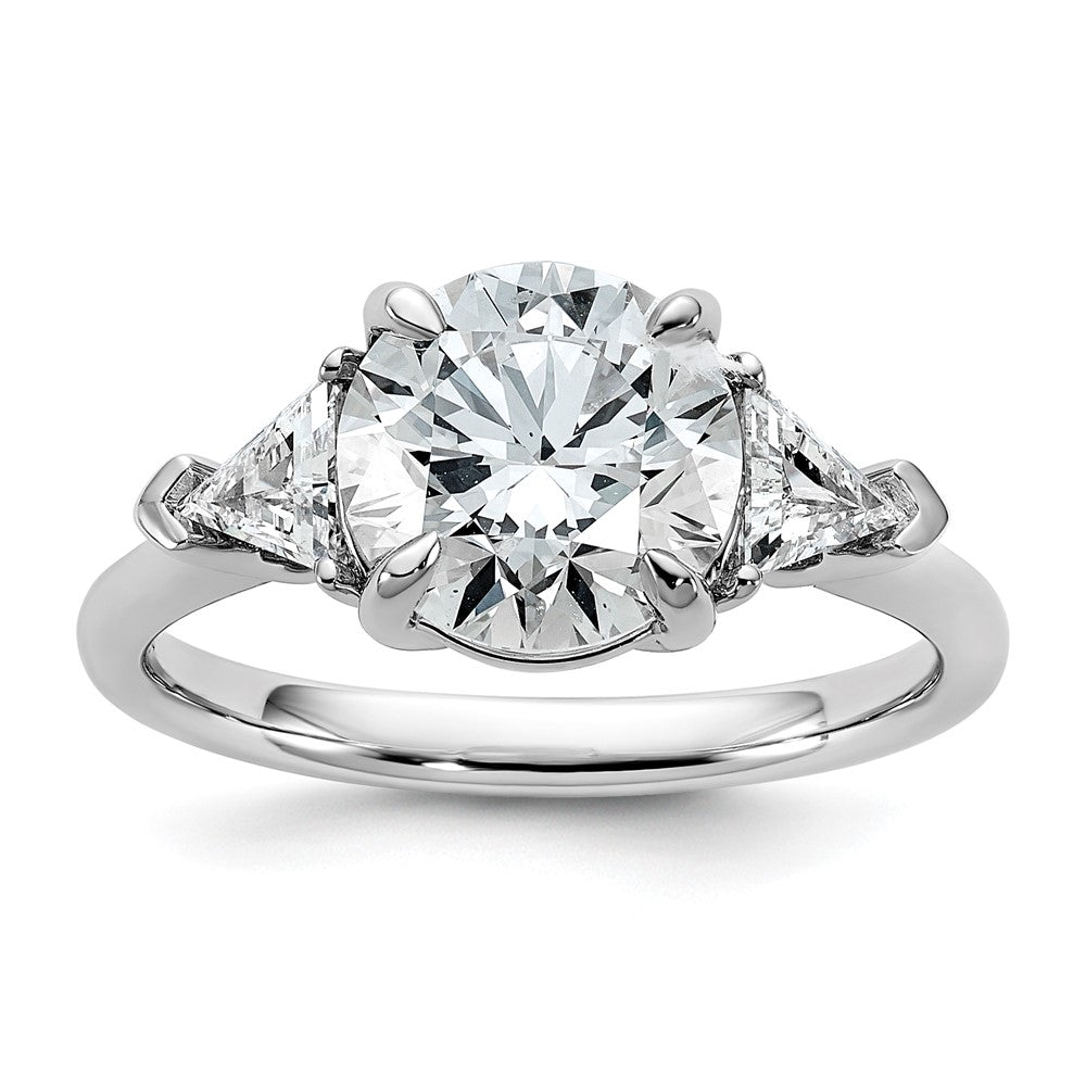 14kw 3 1/8ct Cert Lab Grown Diamond VS/SI+ G+ Comp 3 Stone Eng Ring