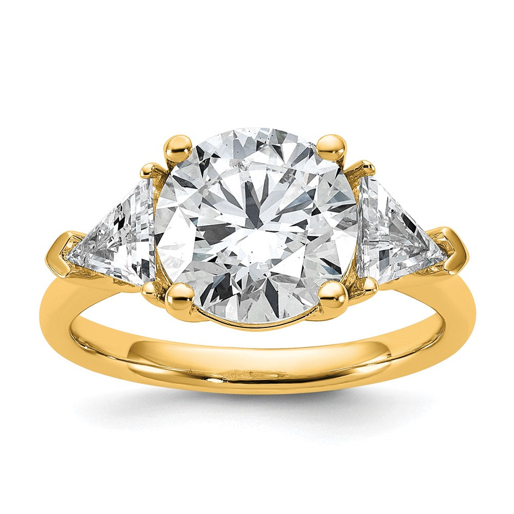 14k 4 1/8ct Cert Lab Grown Diamond VS/SI+ G+ Comp 3 Stone Eng Ring