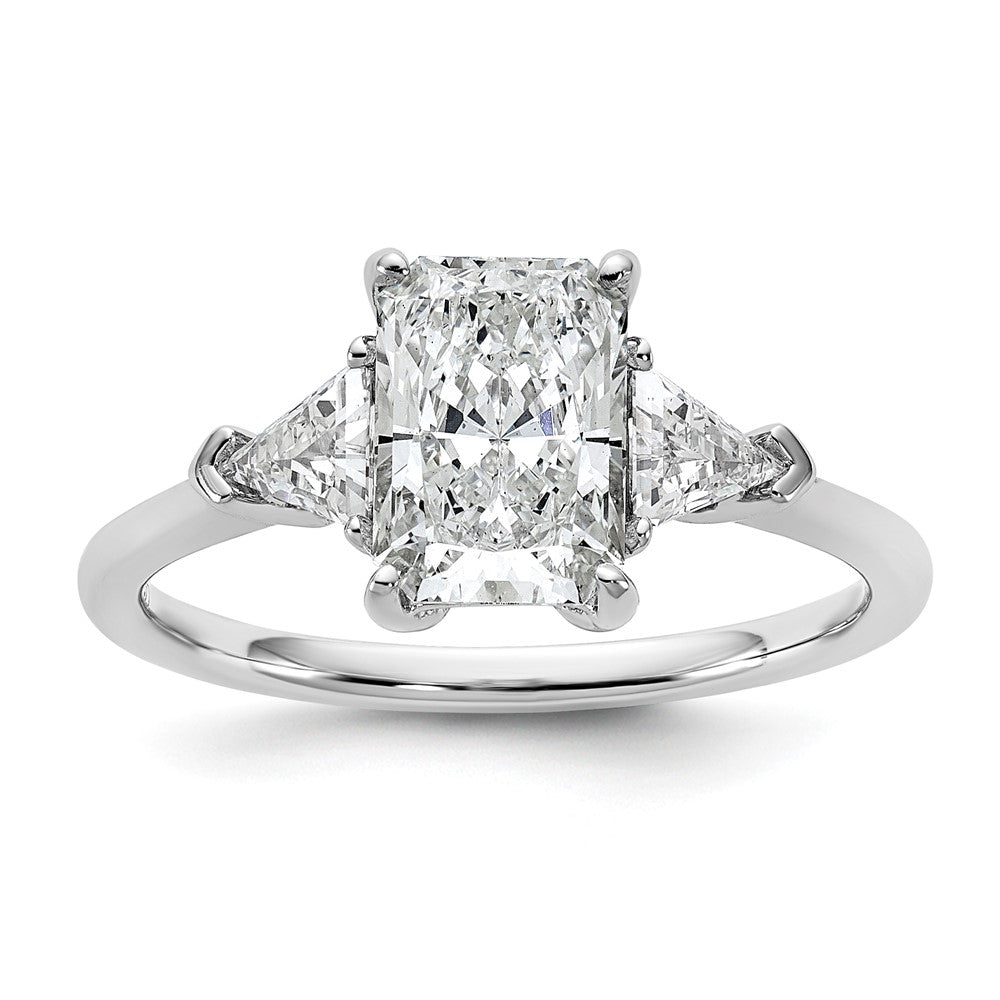 14kw 2ct Cert Lab Grown Diamond VS+ F+ Radiant&Triangle Comp Eng Ring