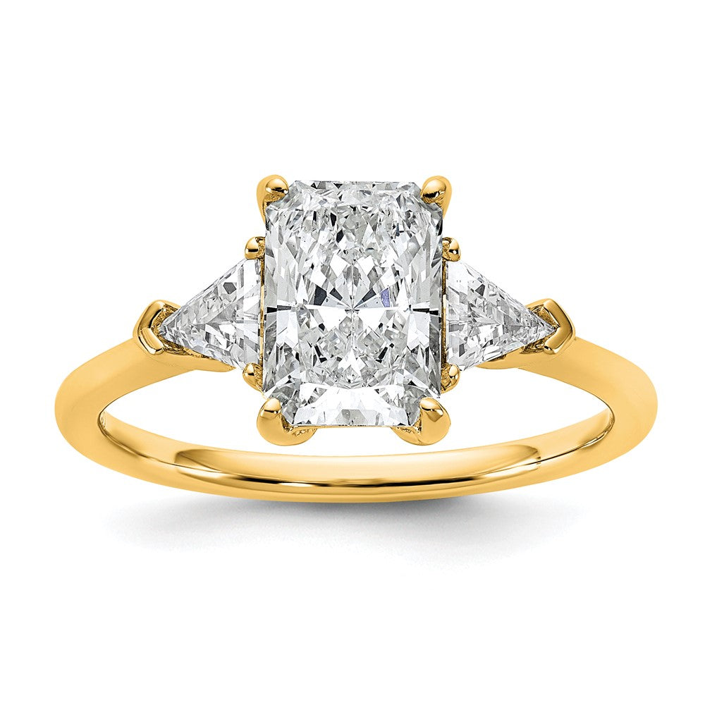 14k 2ct Cert Lab Grown Diamond VS/SI+ G+ Radiant&Triangle Comp Eng Ring