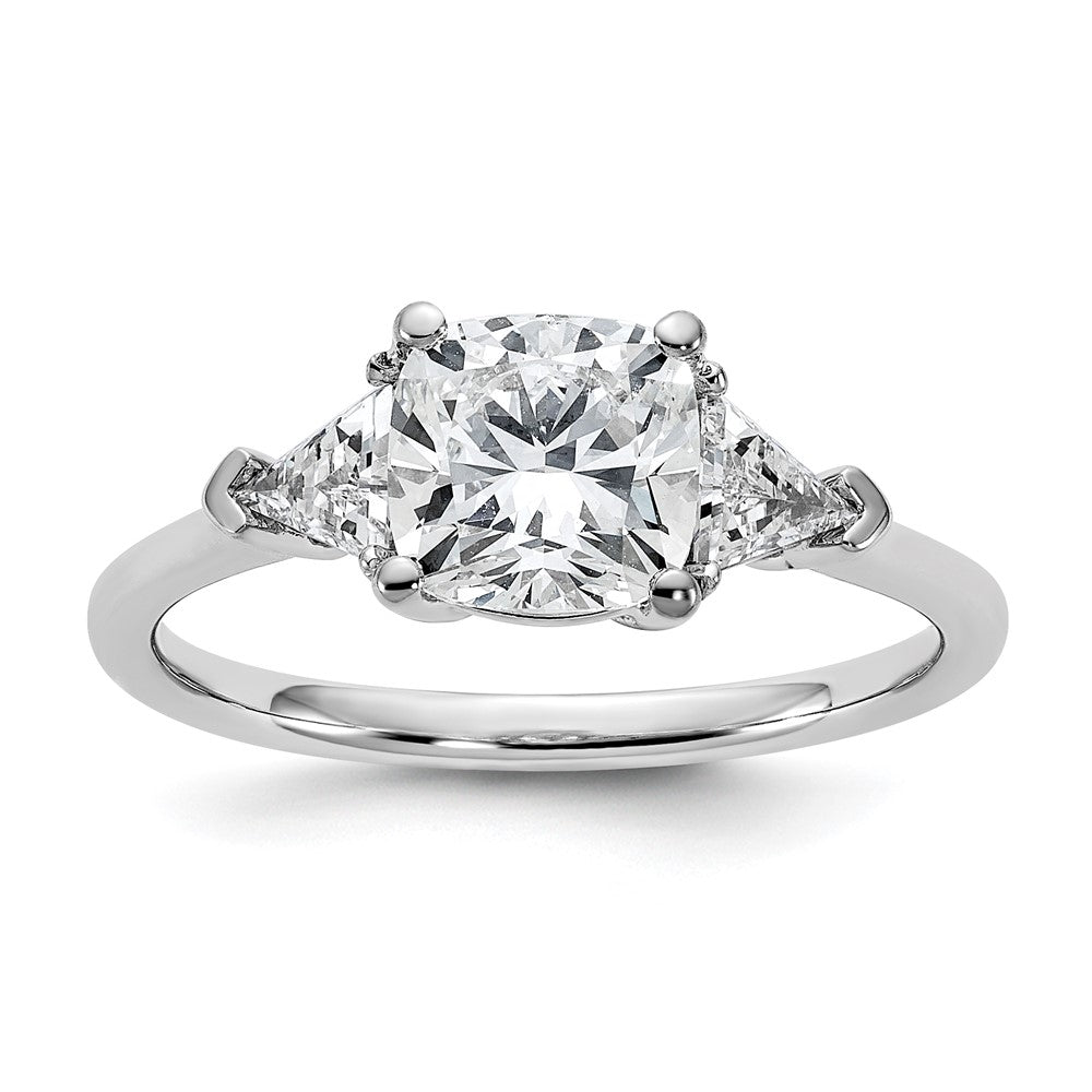 14kw 1/2ct Lab Grown Dia VS+ F+ Triangle 1 1/2ct Cushion Semi Eng Ring