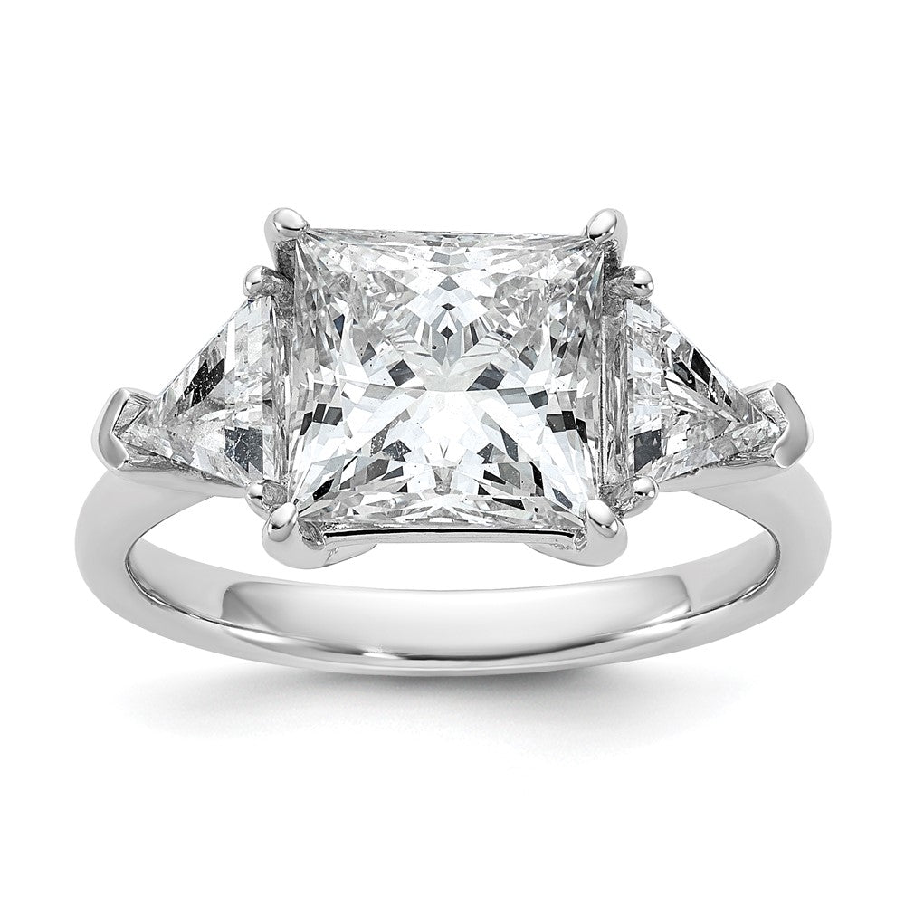 14kw 4 1/8ct Cert Lab Grown Dia VS/SI+ G+ Princess/Trillion Comp Eng Ring