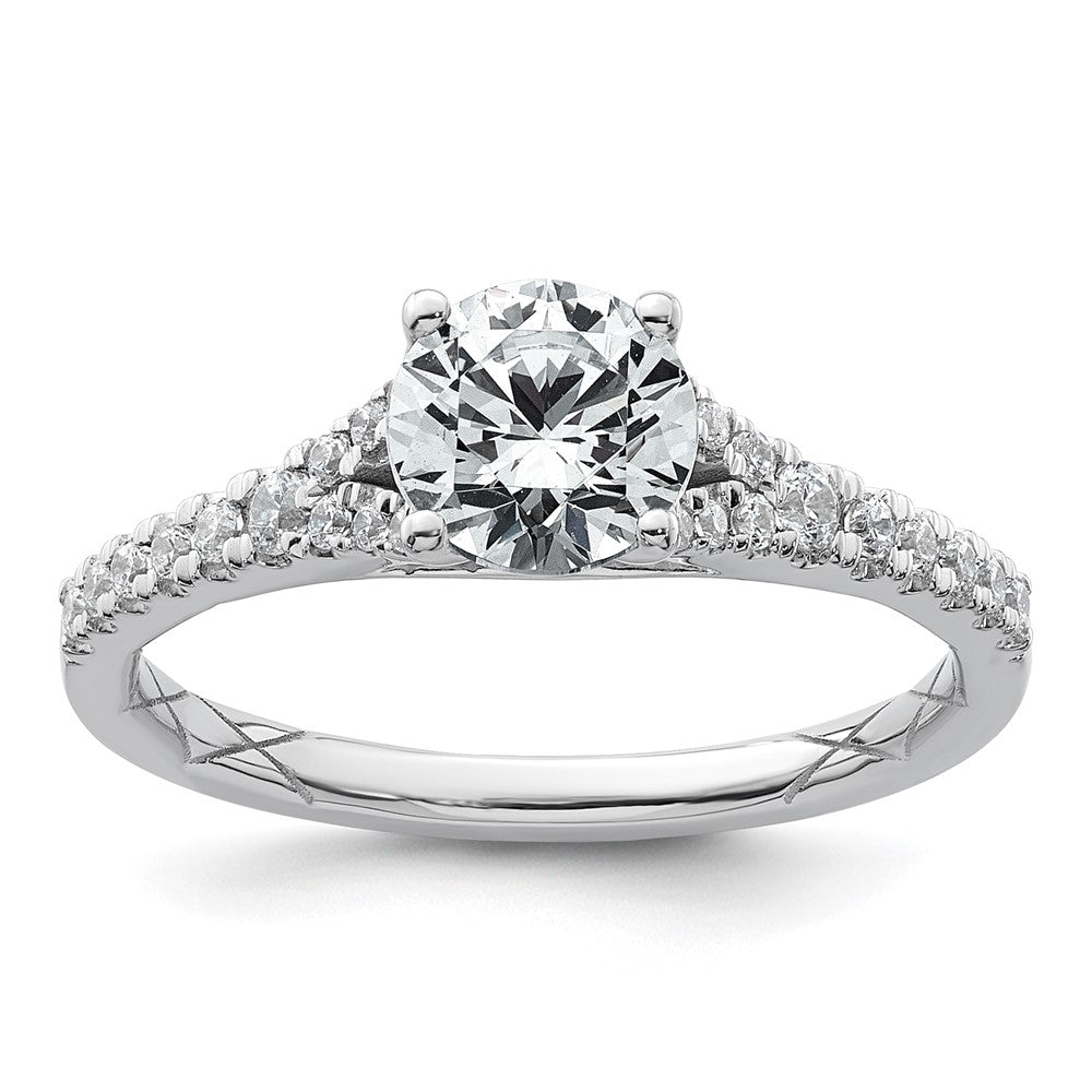 14kw 1 1/4ct Lab Grown Diamond VS/SI+ G+ Round Complete Eng Ring
