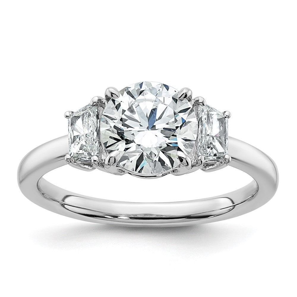 14kw 1 7/8ct Cert Lab Grown Dia VS+ F+ Round/Trapezoid Comp Ring