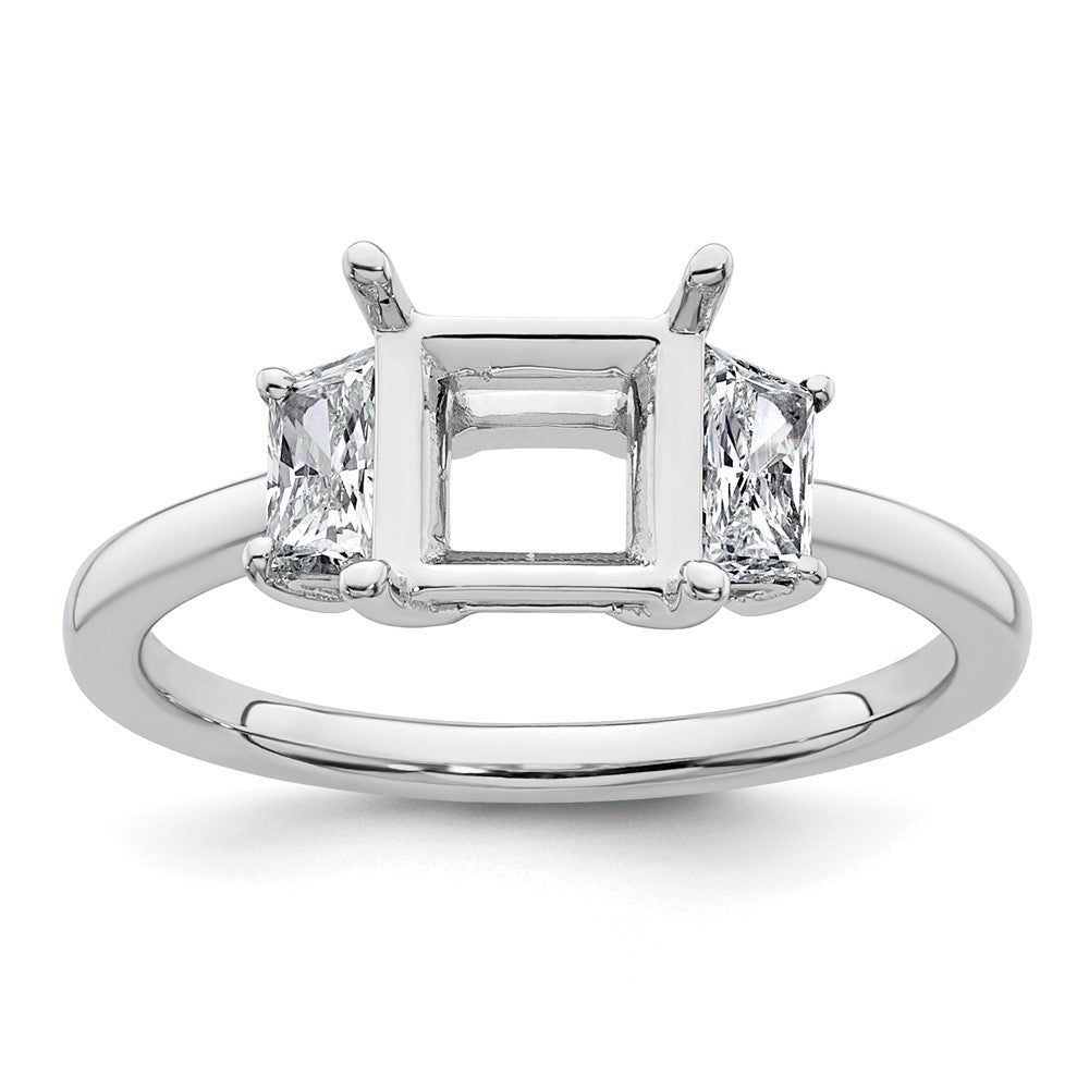 14kw 1/2ct Lab Grown Dia VS+ F+ Trapezoid 1 1/2ct Princess Semi Eng Ring
