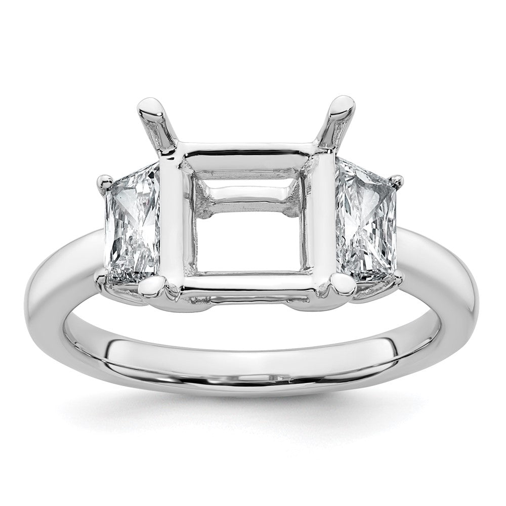 14kw 3/4ct Lab Grown Dia VS+ F+ Trapezoid 2 1/2ct Princess Semi Eng Ring
